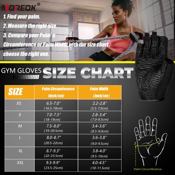 Gym Gloves Breathable Full Palm Protect F - Image 6