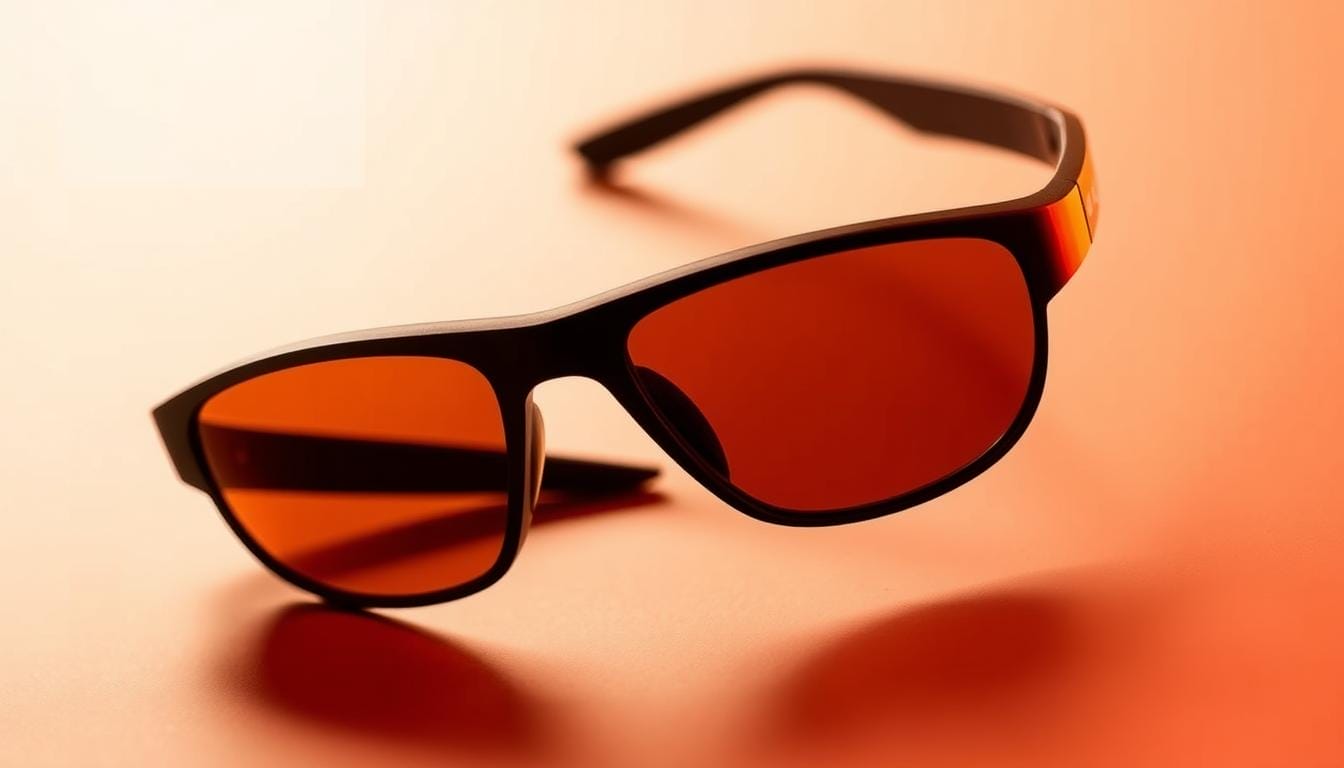 A sleek and stylish pair of Tifosi Jet Sport sunglasses, designed with smaller faces in mind. The frame features a modern, low-profile silhouette with a matte black finish, accentuating the streamlined look. The lenses are tinted in a warm, amber hue, offering excellent UV protection and glare reduction for outdoor activities. The sunglasses are positioned against a clean, minimalist background, showcasing their compact and versatile design. Warm, directional lighting highlights the contours of the frame, creating a sense of depth and emphasizing the premium quality of the materials. The overall composition conveys a sense of active, sporty elegance, making these sunglasses an ideal choice for a wide range of outdoor adventures.